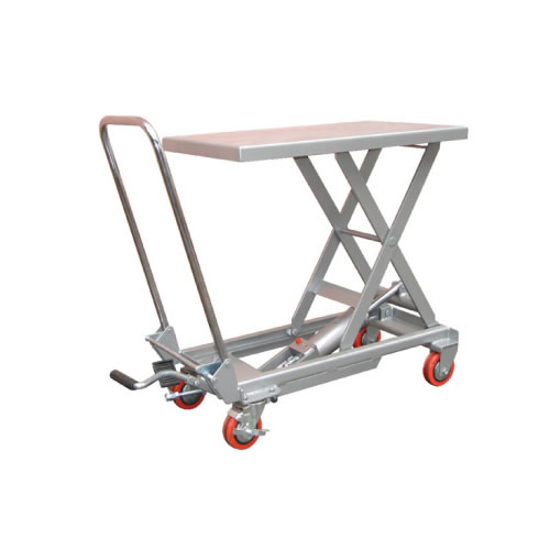 冠航牌不銹鋼手推升降平臺車食品潔凈車間專用設備