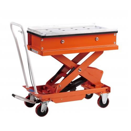 冠航牌滾珠式腳踏/電動升降平臺貨物搬運車